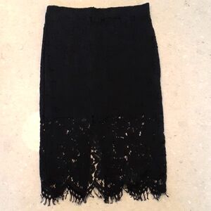 # Revamped black lace skirt with stretch